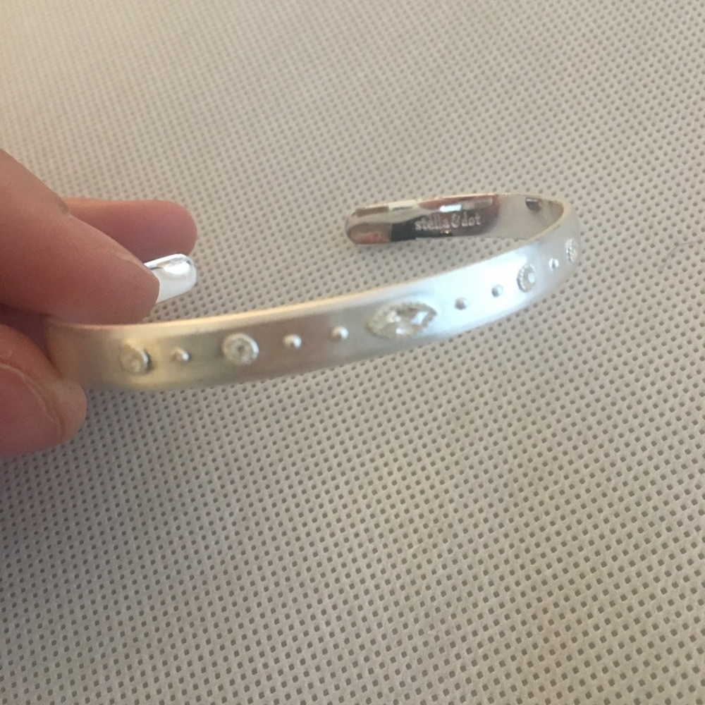 Stella & Dot brushed silver cuff.